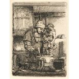 Rembrandt Harmensz. Van Rijn1606 Leiden - Amsterdam 1669Der GoldschmiedRadierung und Kupferstich auf