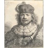 Rembrandt Harmensz. Van Rijn1606 Leiden - Amsterdam 1669Selbstbildnis mit dem SäbelRadierung auf