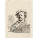 Rembrandt Harmensz. Van Rijn1606 Leiden - Amsterdam 1669Selbstbildnis mit der flachen KappeRadierung