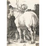 Albrecht Dürer1471 - Nürnberg - 1528Das große PferdKupferstich auf Bütten. (1505). 16,5 x 11,6 cm (