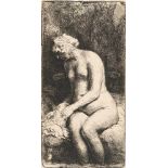 Rembrandt Harmensz. Van Rijn1606 Leiden - Amsterdam 1669Sitzende Frau mit den Füßen im