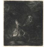 Rembrandt Harmensz. Van Rijn1606 Leiden - Amsterdam 1669Die Flucht nach Ägypten, NachtstückRadierung