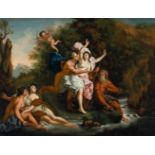 Noel-Nicolas Coypel1690 - Paris - 1734Apoll und DaphneÖl auf Kupfer. (Nach 1720). 42,3 x 55,5 cm.Die