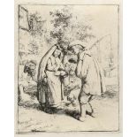 Adriaen Van Ostade1610 - Haarlem - 1685Eine Frau und ein Mann im GesprächRadierung auf Bütten. (Um