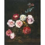 Otto Marseus Van Schrieck um 1614/20 Nijmegen - Amsterdam 1678 Bouquet mit Rosen Öl auf Leinwand,