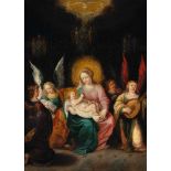 Cornelis De Baellieur 1607 - Antwerpen- 1671 Madonna mit Kind und musizierenden Engeln Öl auf