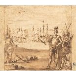 Guido Reni1575 Galvenzano - Bologna 1642Don Juan vor der Schlacht von LepantoFeder in Braun, laviert
