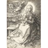 Albrecht Dürer1471 - Nürnberg - 1528Maria, von einem Engel gekröntKupferstich auf Bütten. (1520). 14