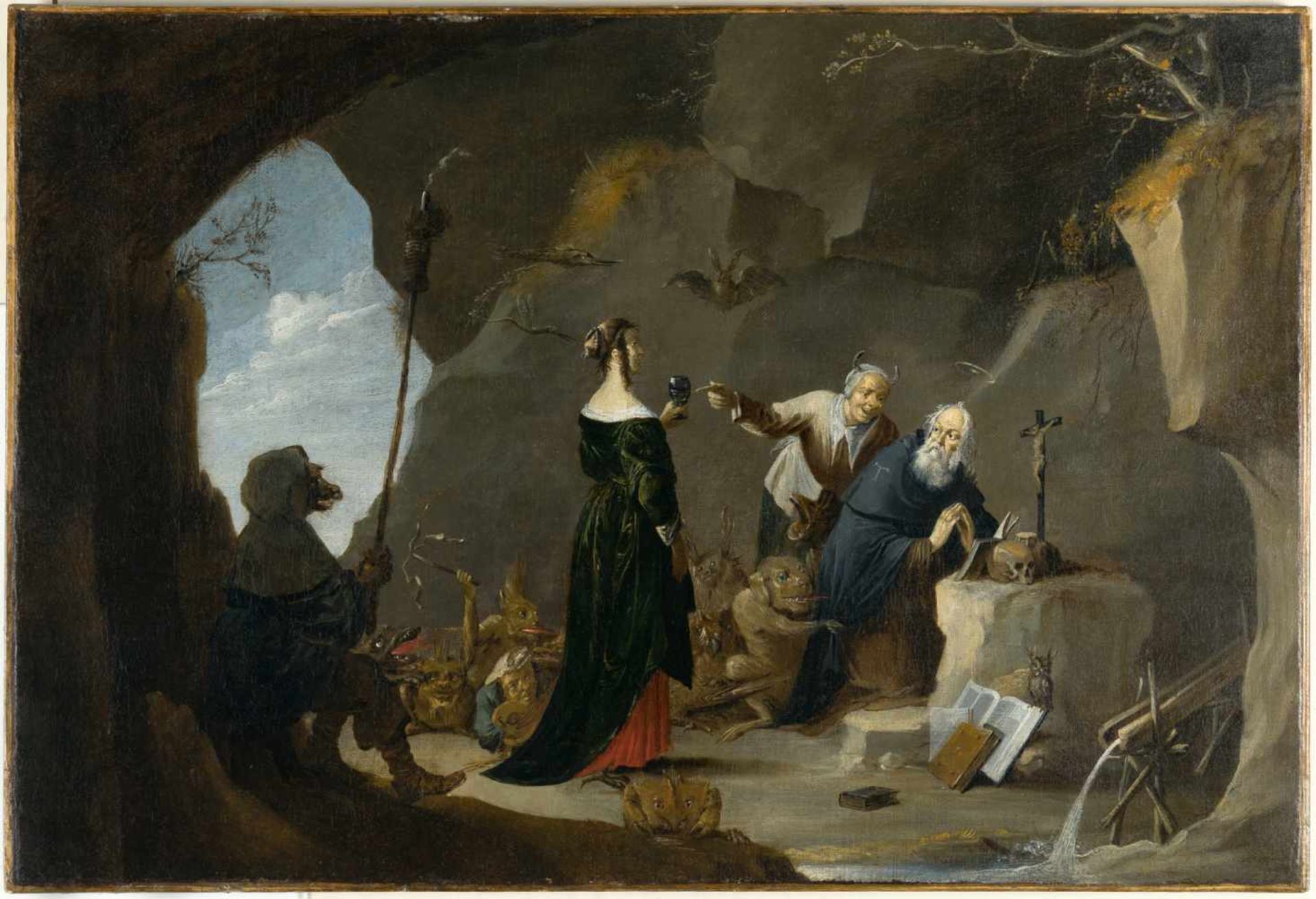 David Teniers D. J. (Nachfolge)1610 Antwerpen - Brüssel 1690Die Versuchung des hl. AntoniusÖl auf - Image 2 of 3