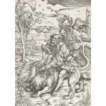Albrecht Dürer1471 - Nürnberg - 1528Samson tötet den LöwenHolzschnitt auf Bütten mit Wz. "