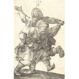 Albrecht Dürer1471 - Nürnberg - 1528Das tanzende BauernpaarKupferstich auf Bütten. (1514). 11,6 x