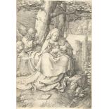 Lucas Van Leyden1494 - Leiden - 1533Maria mit dem Kind und zwei EngelnKupferstich auf Bütten. (