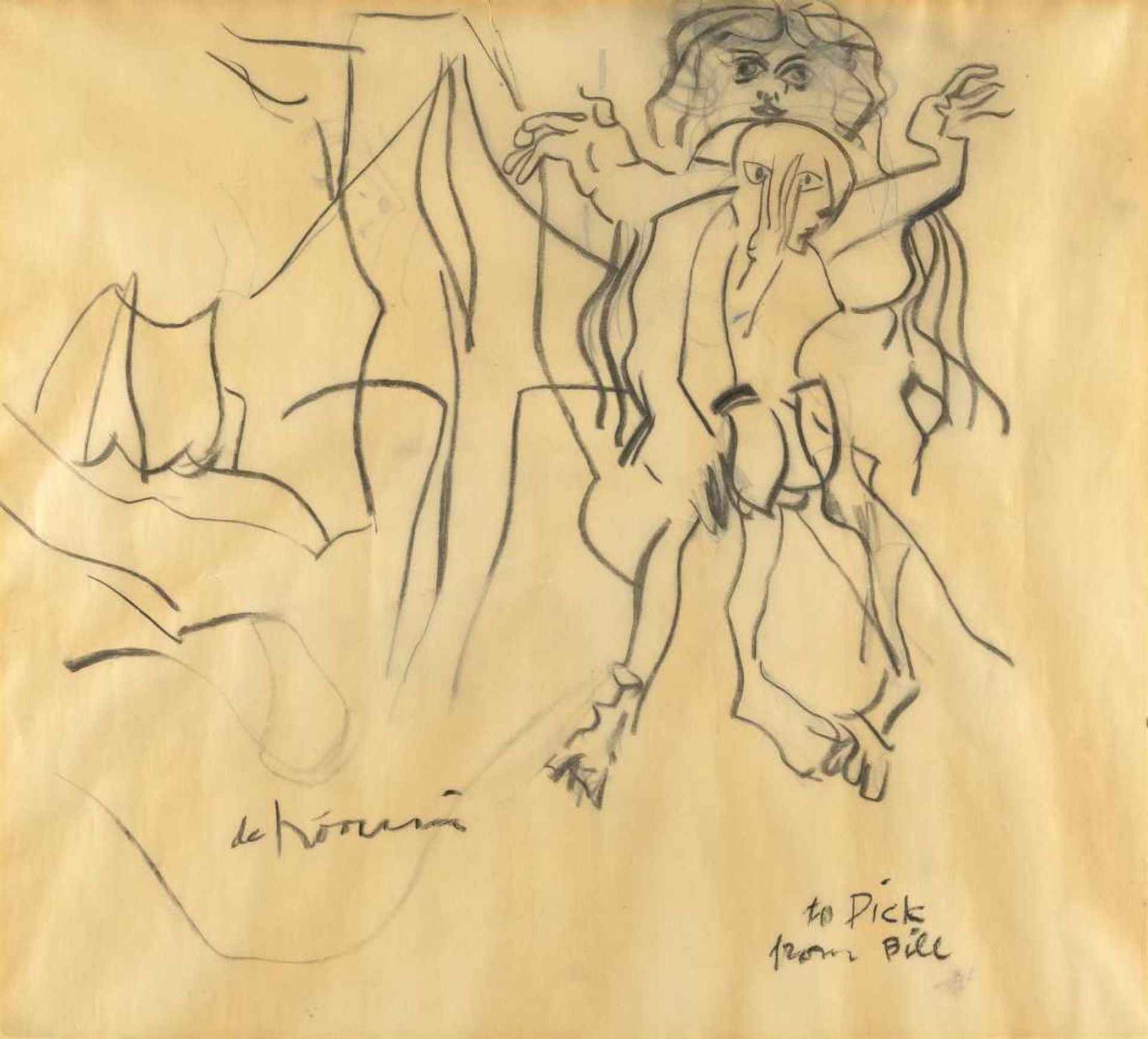 Willem De Kooning1904 Rotterdam - East Hampton/New York 1997Ohne TitelKohle und Bleistift auf