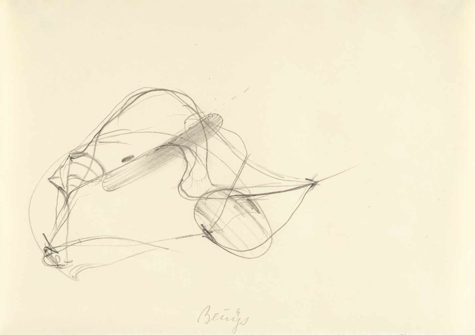 Joseph Beuys1921 Krefeld - Düsseldorf 1986Ohne TitelBleistift auf Velin. (Um 1960). Ca. 14,5 x 21,