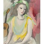 Marie Laurencin1885 - Paris - 1956Jeune femme à la guitare0Öl auf Leinwand, doubliert. (Späte 1940er