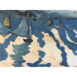 Emil Nolde1867 Nolde - Seebüll 1956Dampfer und SegelbooteAquarell und Tuschpinsel auf Japan. (Um