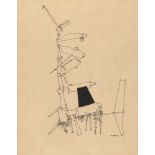 Yves Tanguy1900 Paris - Woodbury 1955Ohne TitelTusche und Collage auf festem Velin. (19)53. Ca. 35 x