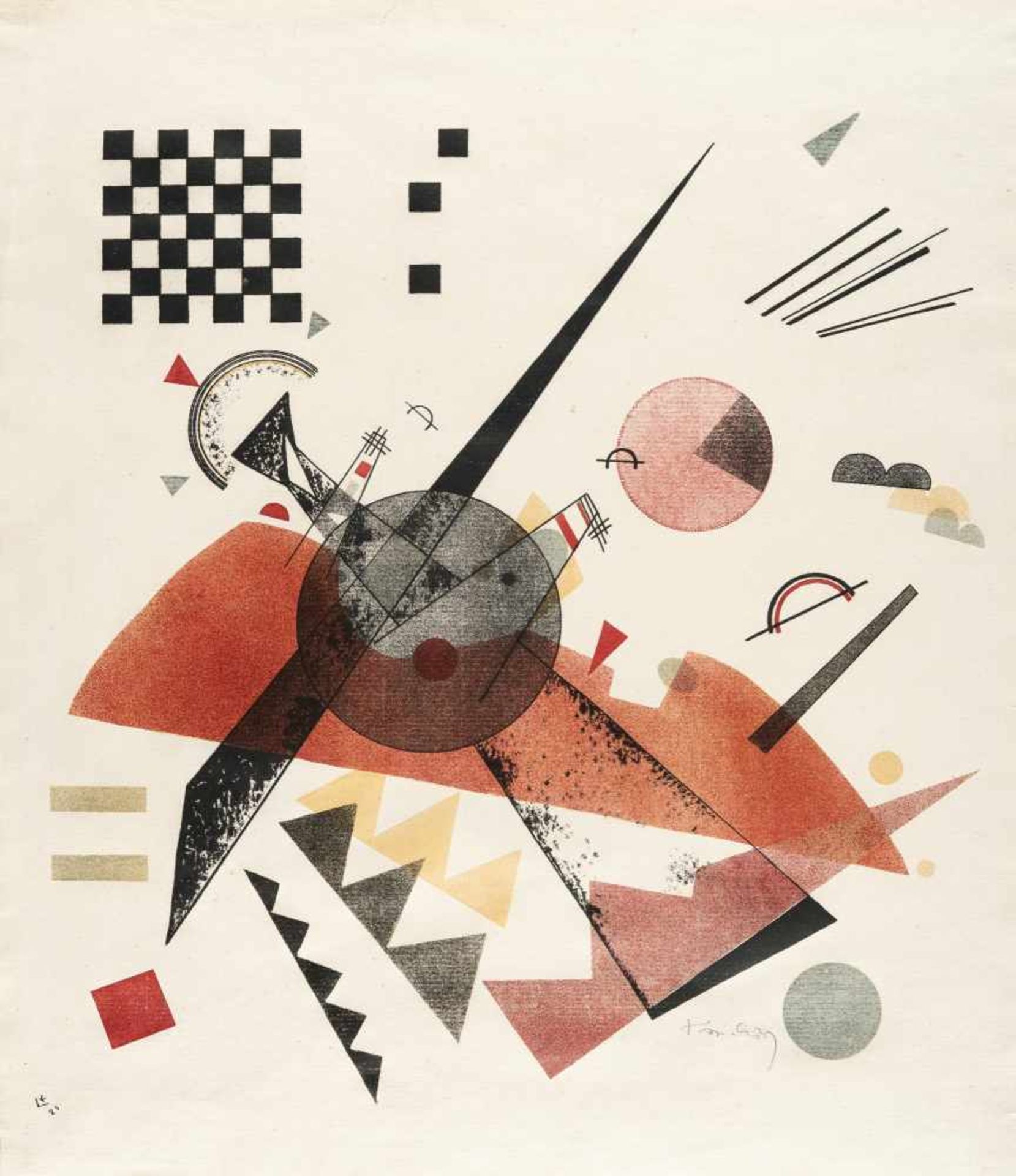 Wassily Kandinsky1866 Moskau - Neuilly-sur-Seine 1944OrangeFarbige Lithographie auf festem