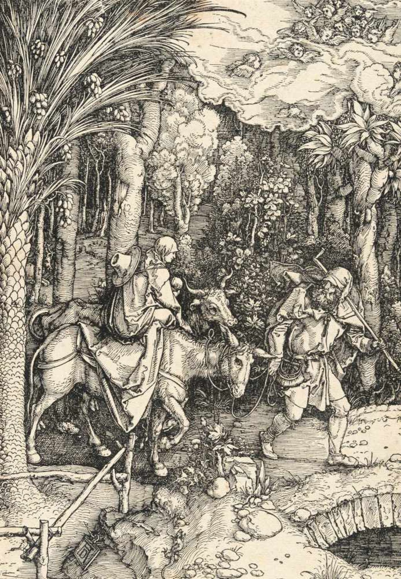 Albrecht Dürer1471 - Nuremberg - 1528Die Flucht nach ÄgyptenHolzschnitt auf Bütten. (Um 1504). 29,