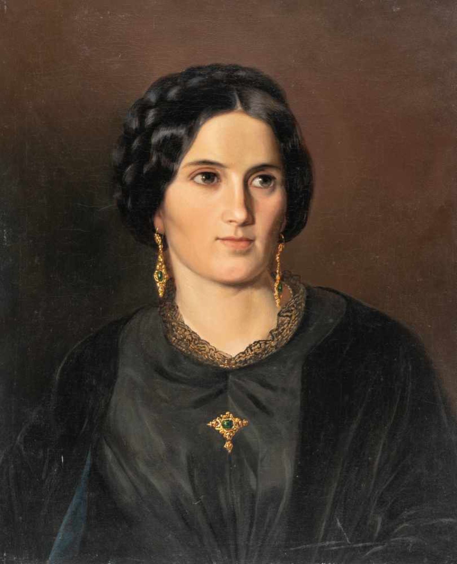 Joseph Karl Stieler (Umkreis)1781 Mainz - Munich 1858Bildnis der Anna SchaeferÖl auf Leinwand. 1854.