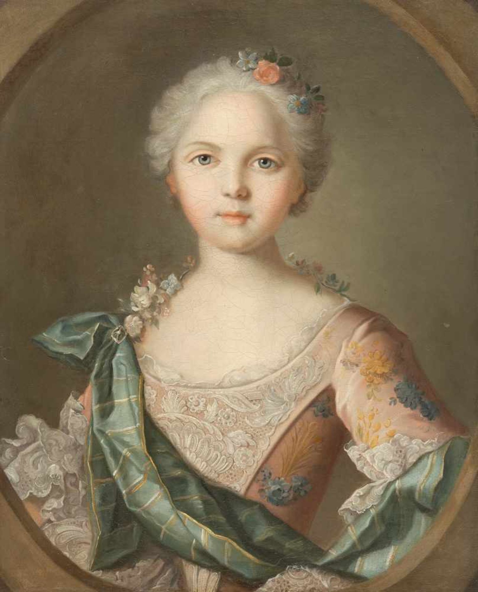 Jean-Marc Nattier (Umkreis)1685 - Paris - 1766Bildnis der Mlle de Pleumartin, Marquise de la