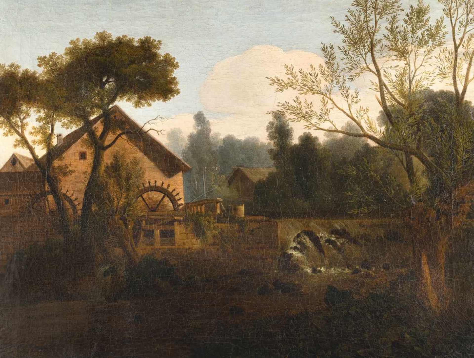 Christian Philipp Koester1784 Friedelsheim/Pfalz - Heidelberg 1851Mühle am WasserfallÖl auf - Image 2 of 2