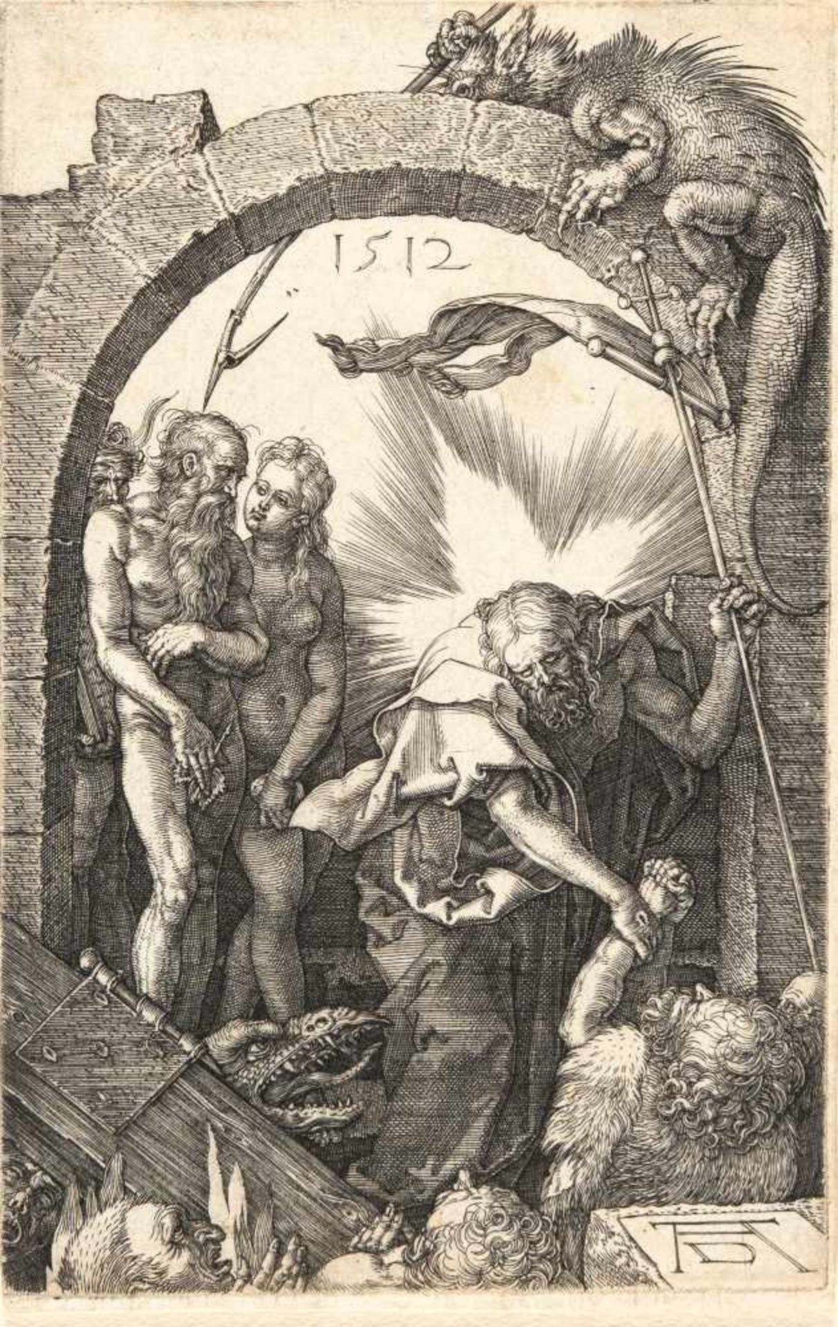 Albrecht Dürer1471 - Nuremberg - 1528Christus in der VorhölleKupferstich auf Bütten. (1512). 11,8