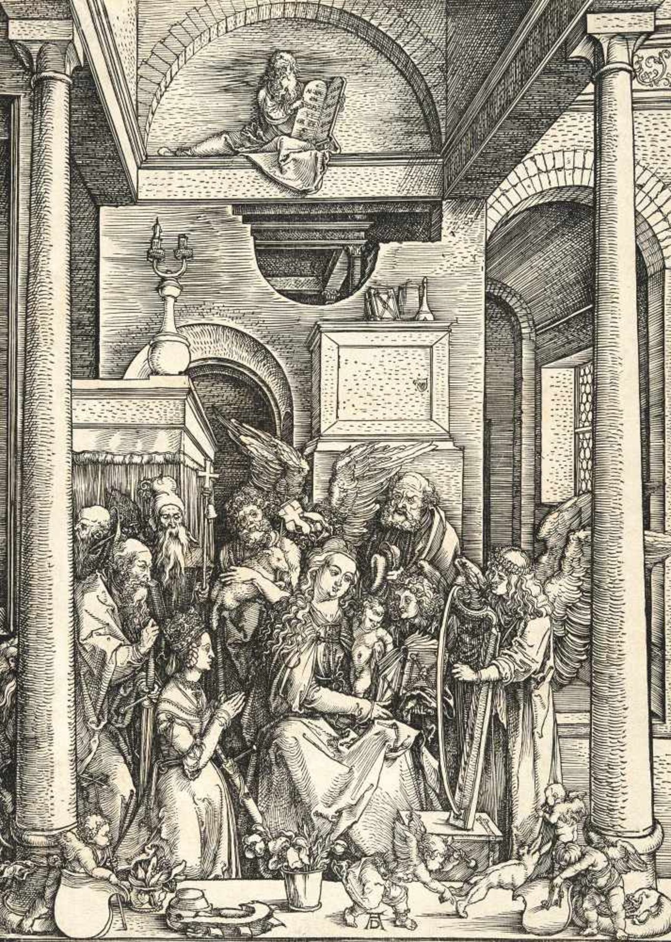 Albrecht Dürer1471 - Nuremberg - 1528Mariens Verehrung (Verherrlichung Mariens)Holzschnitt auf