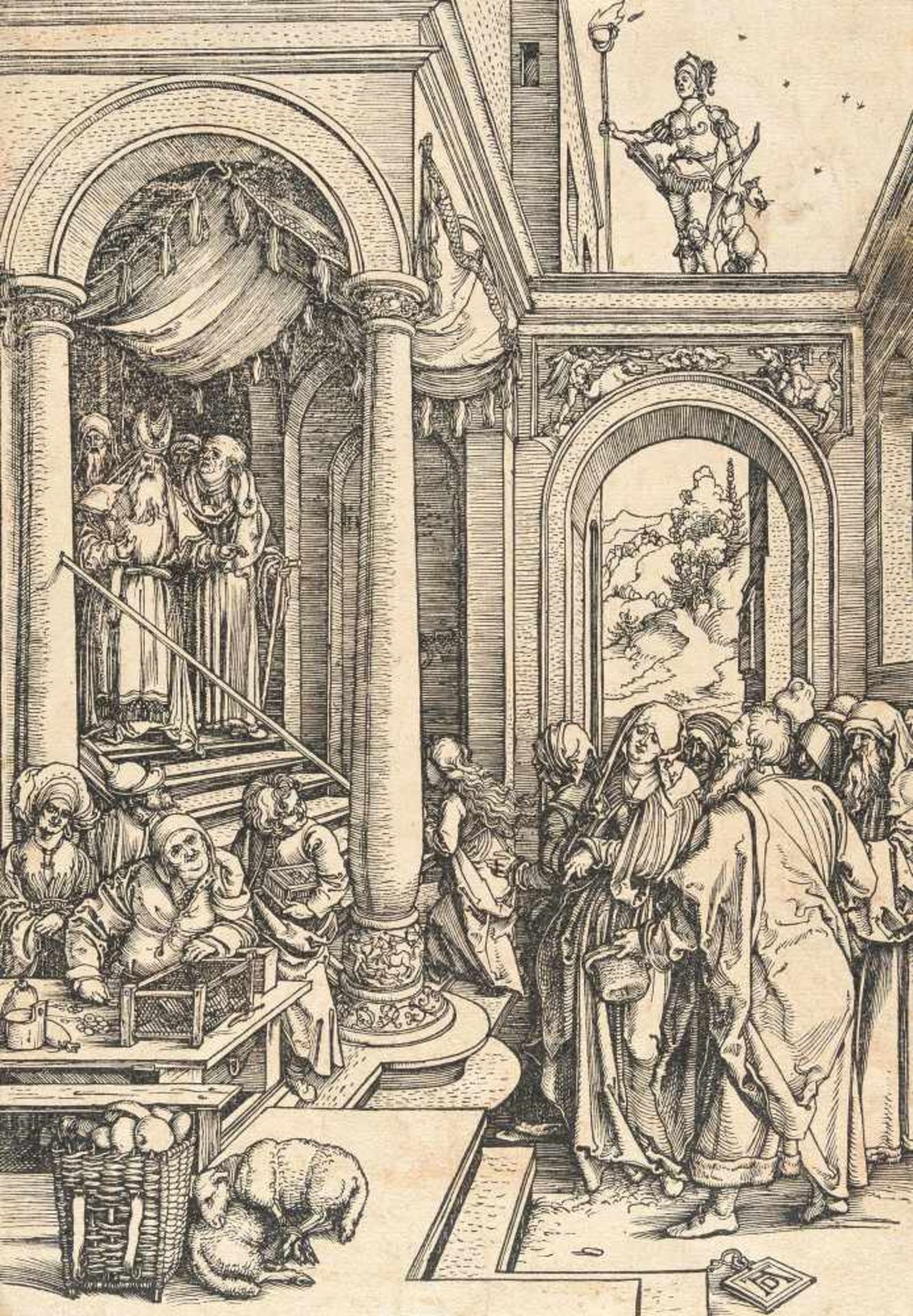 Albrecht Dürer1471 - Nuremberg - 1528Mariens TempelgangHolzschnitt auf Bütten. (Um 1503). 29,8 x