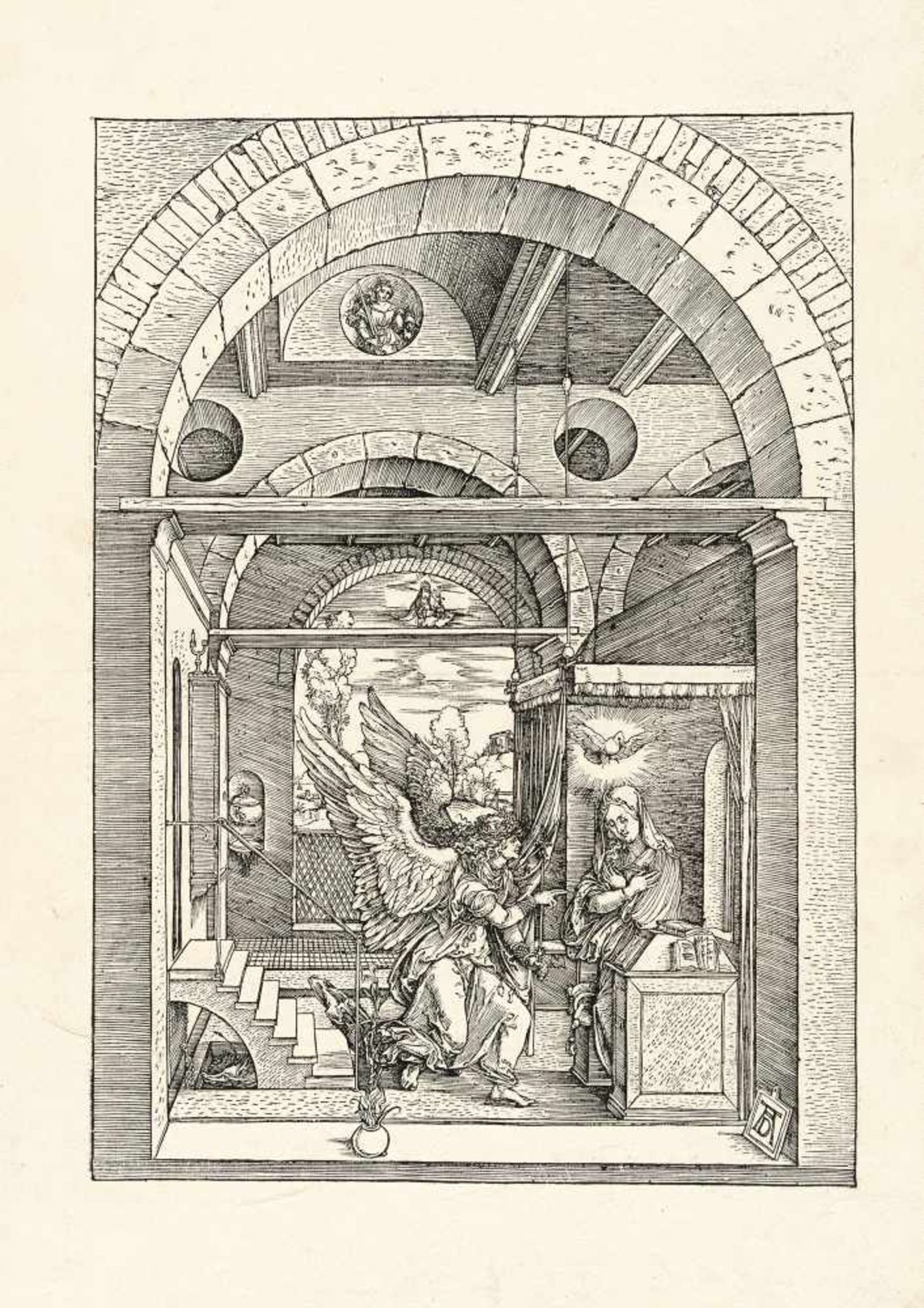 Albrecht Dürer1471 - Nuremberg - 1528Mariä VerkündigungHolzschnitt auf Bütten mit Wz. „Ochsenkopf