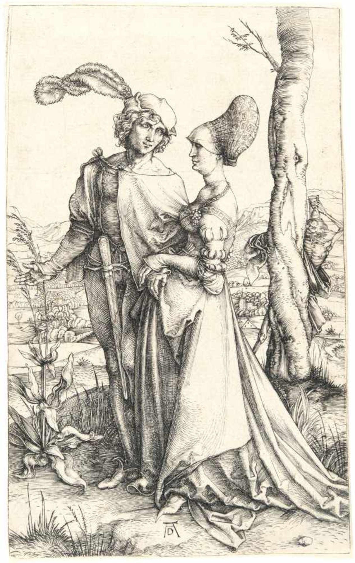 Albrecht Dürer1471 - Nuremberg - 1528Das Liebespaar und der Tod (Der Spaziergang)Kupferstich auf