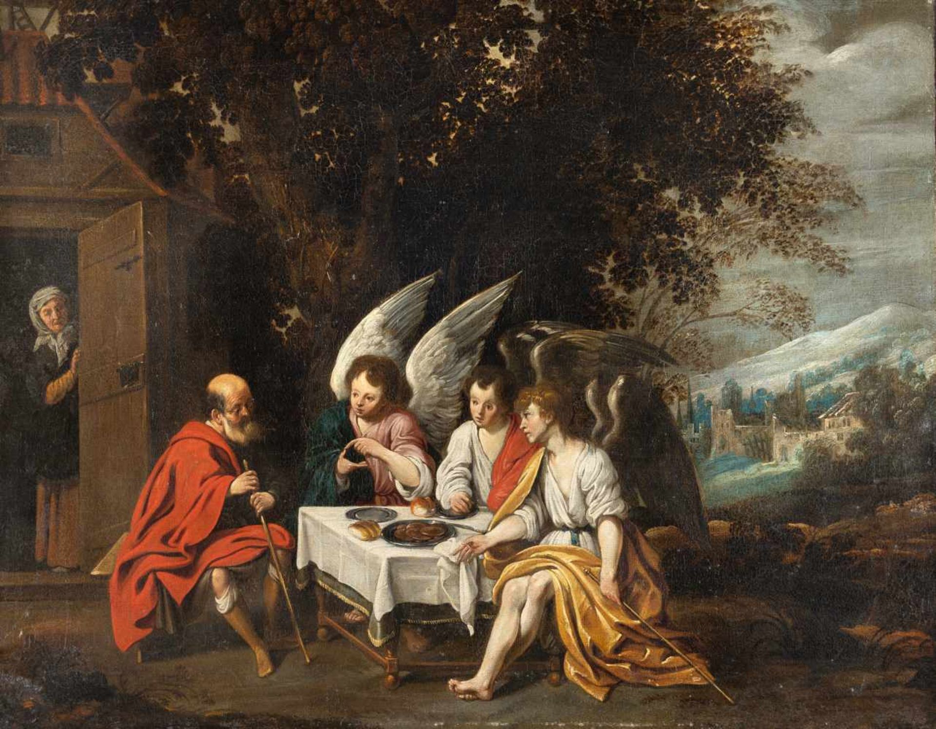 Abraham Van Diepenbeeck1596 Hertogenbosch - Antwerp 1675Abraham bewirtet die drei EngelÖl auf