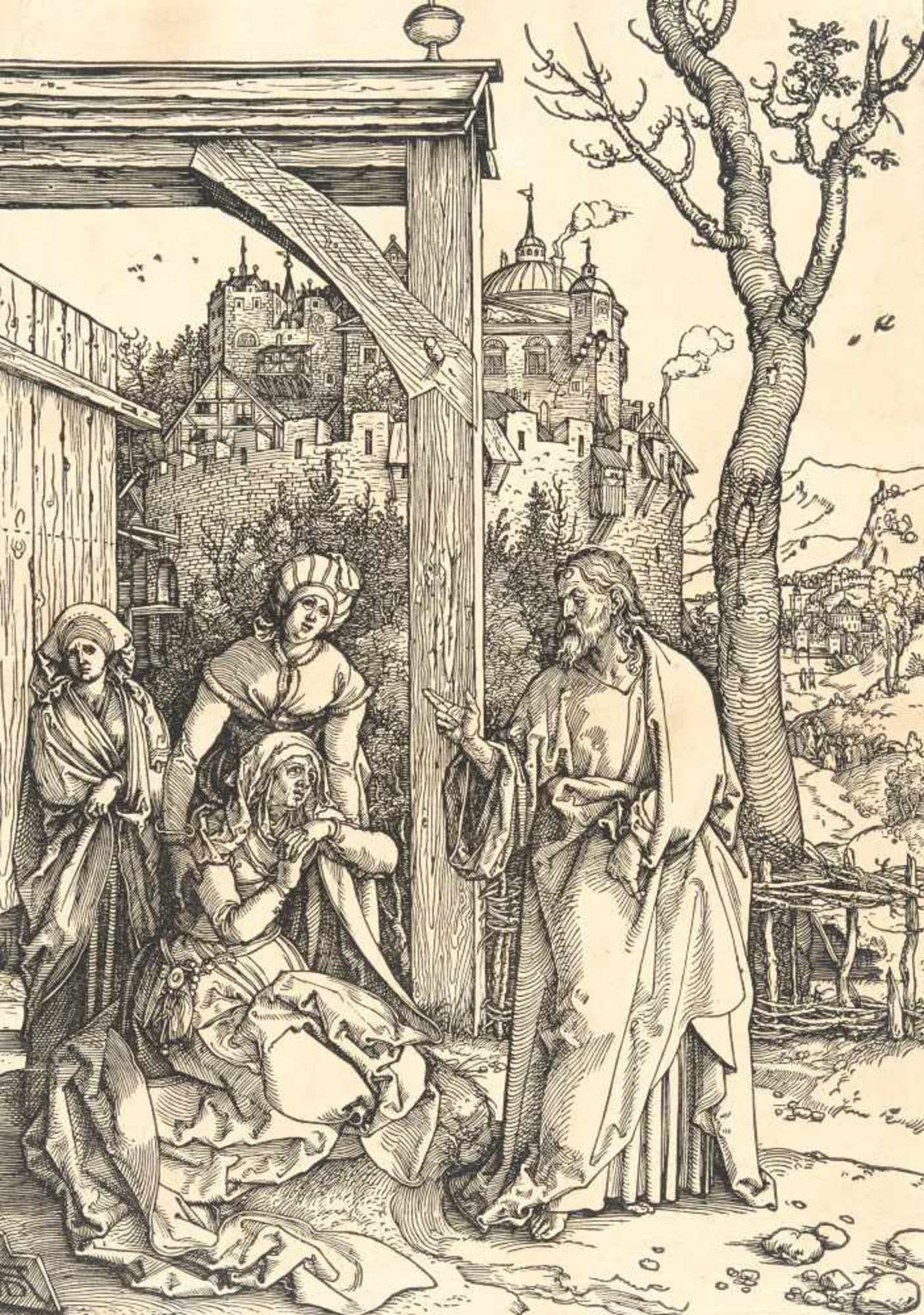 Albrecht Dürer1471 - Nuremberg - 1528Christus nimmt Abschied von seiner Mutter Holzschnitt auf