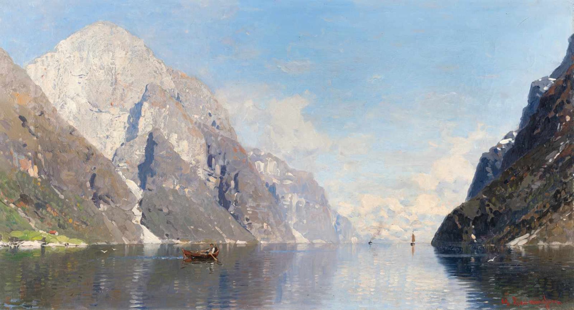 Georg Anton Rasmussen1842 Stavanger/Norwegen - Berlin 1914Norwegische FjordlandschaftÖl auf