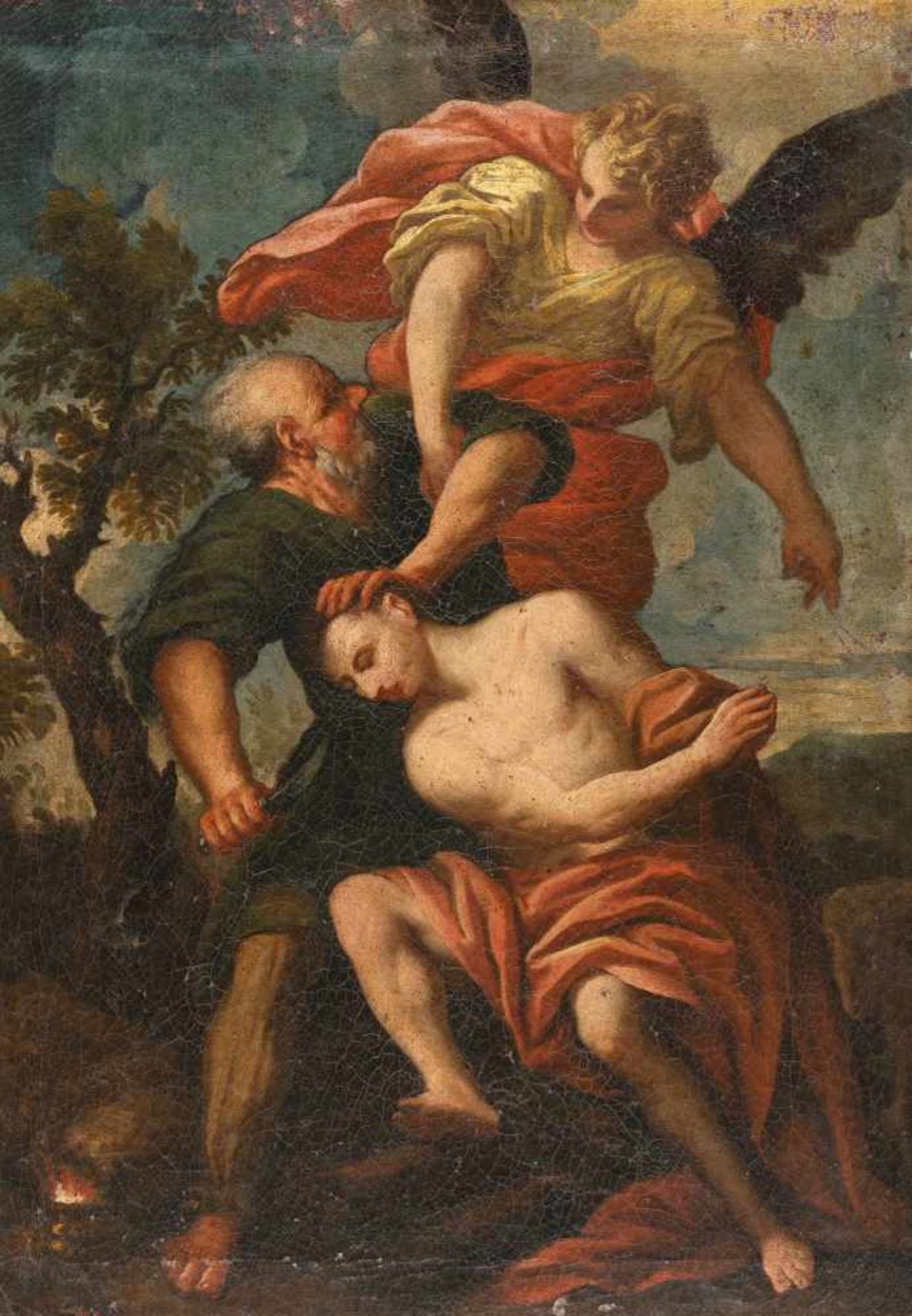 Antonio Puglieschi1660 - Florence - 1732Isaaks OpferungÖl auf Leinwand. 1693. 61,5 x 42,5 cm.