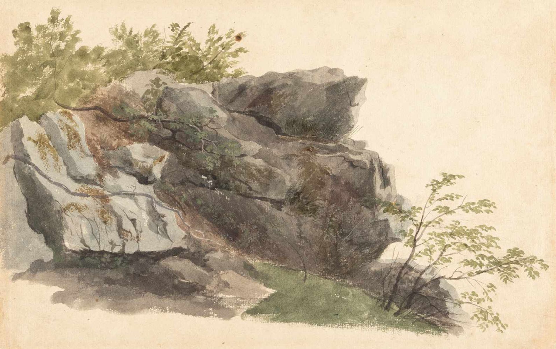 Wilhelm Von Kobell (Zugeschrieben)1766 Mannheim - Munich 1853Landschaftsstudie mit FelsenAquarell,