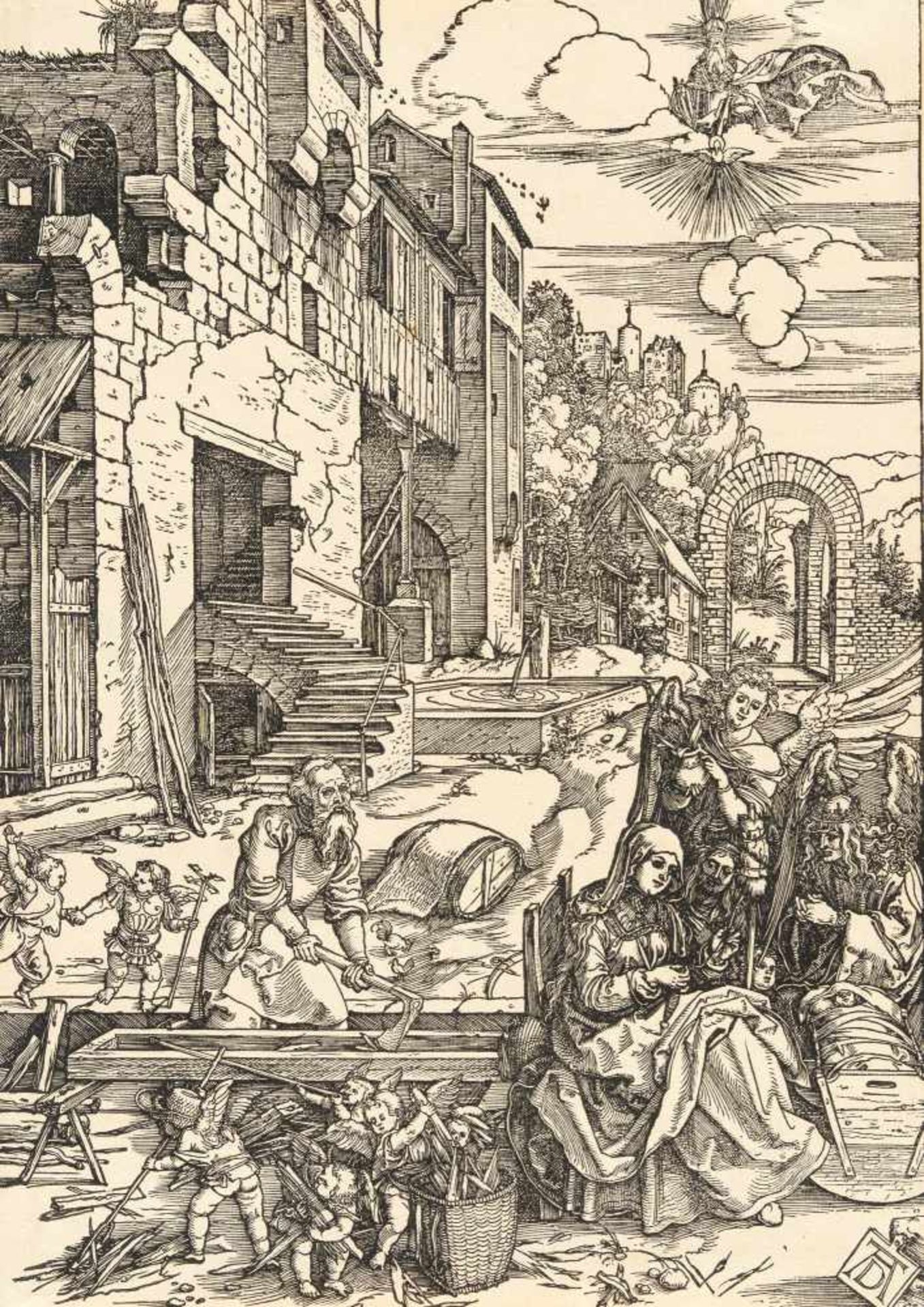 Albrecht Dürer1471 - Nuremberg - 1528Der Aufenthalt in ÄgyptenHolzschnitt auf Bütten mit Wz. „
