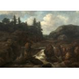 Jacob Van Ruisdael1628/29 Haarlem - Amsterdam 1682Wasserfall in bergiger Landschaft Öl auf Leinwand,
