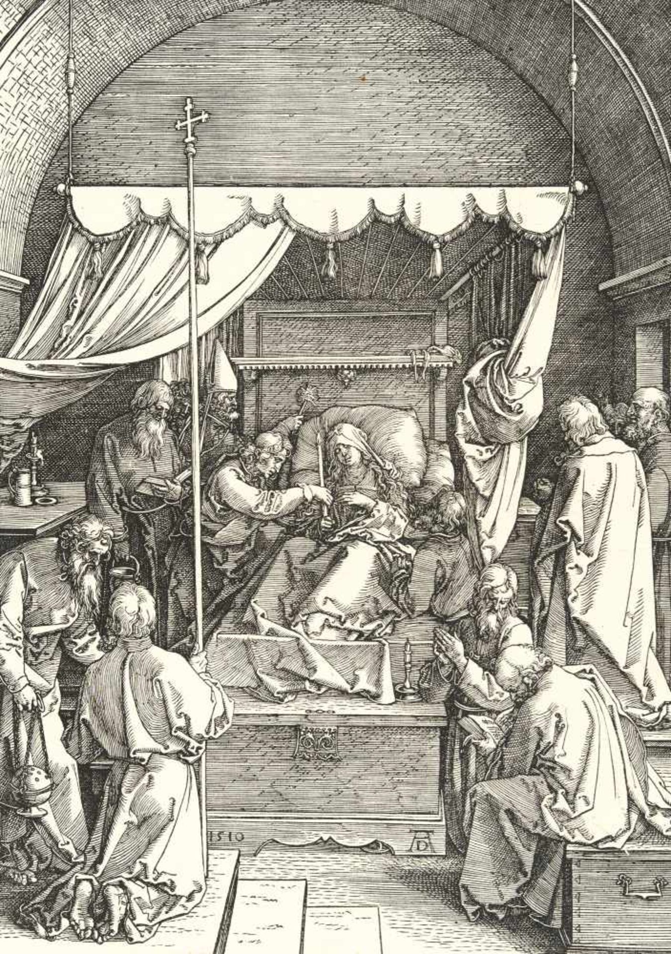 Albrecht Dürer1471 - Nuremberg - 1528Der Tod MariensHolzschnitt auf Bütten mit Wz. „Ochsenkopf mit