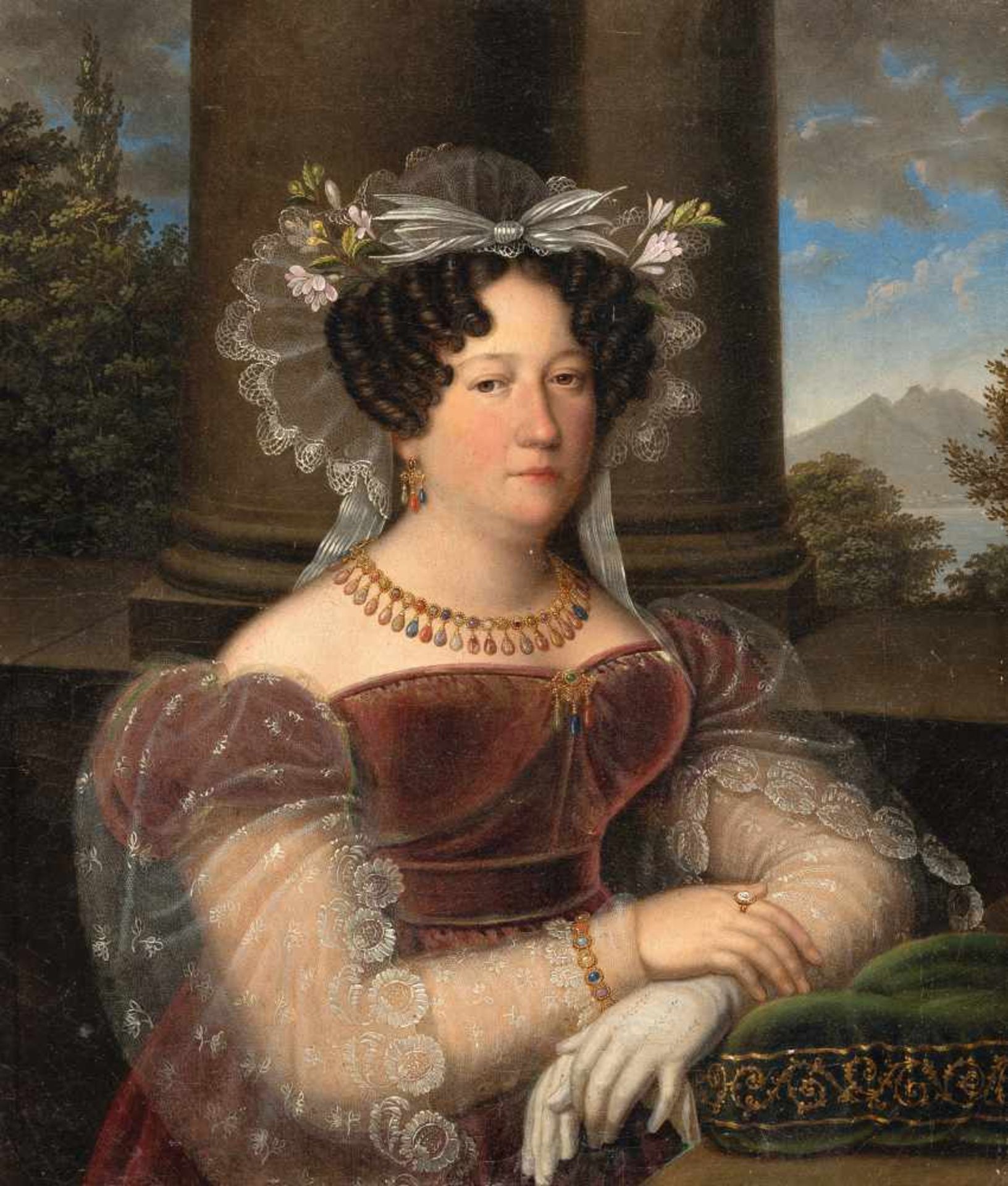 Italienisch Maria Isabella von Spanien, Königin von Sizilien Öl auf Leinwand. 1832. 40,5 x 34 cm.