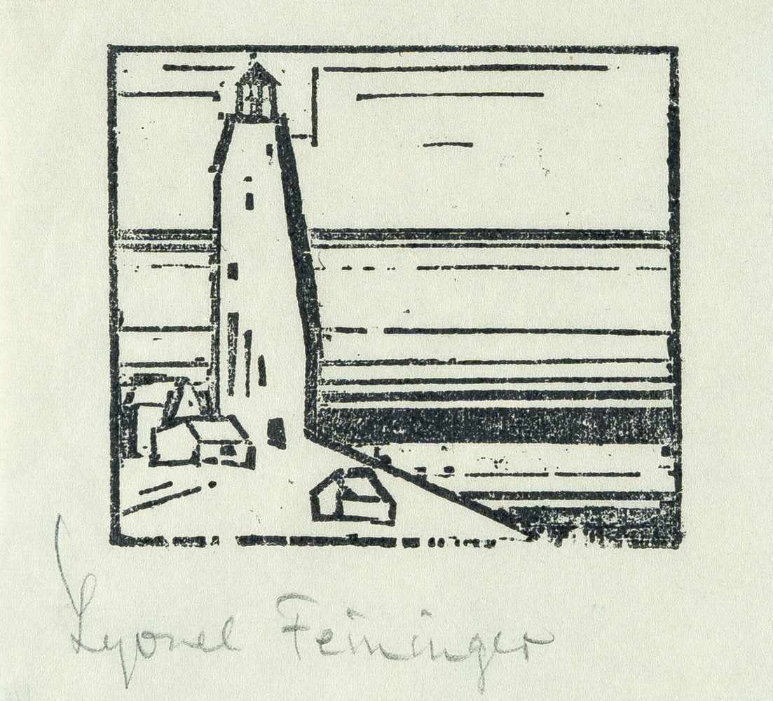 Lyonel Feininger1871 - New York - 1956LighthouseWoodcut on thin, greenish Japon. (1933). C. 6.5 x