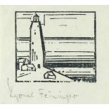 Lyonel Feininger1871 - New York - 1956LighthouseWoodcut on thin, greenish Japon. (1933). C. 6.5 x