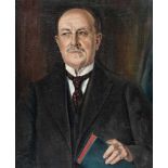 Kurt Weinhold1896 Berlin - Calw 1965Portrait of a Bremen pastorOil on canvas. (19)28. C. 66 x 56 cm.