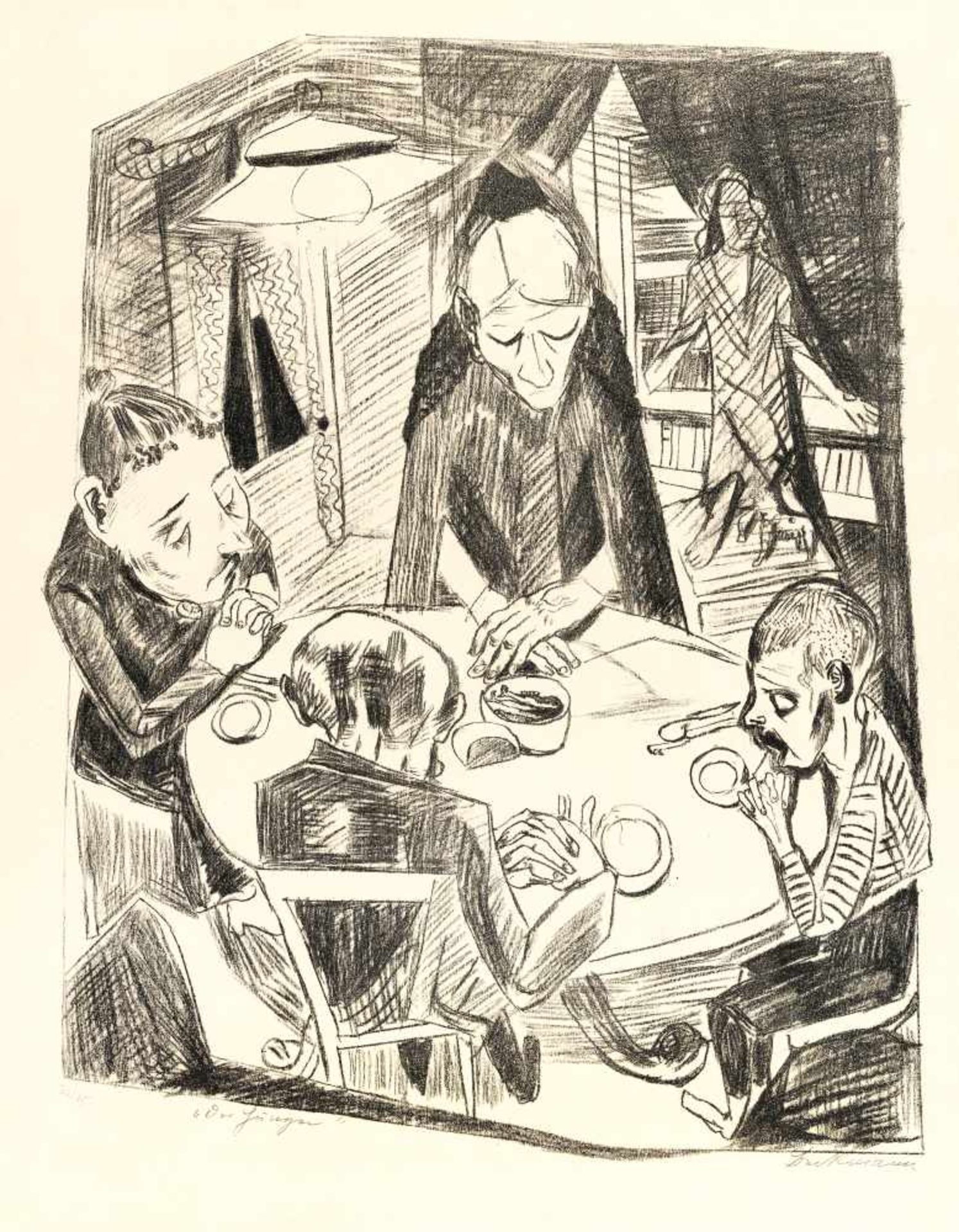 Max Beckmann1884 Leipzig - New York 1950HungerLithograph on cream Simili Japon. (1919). C. 62 x 49.5