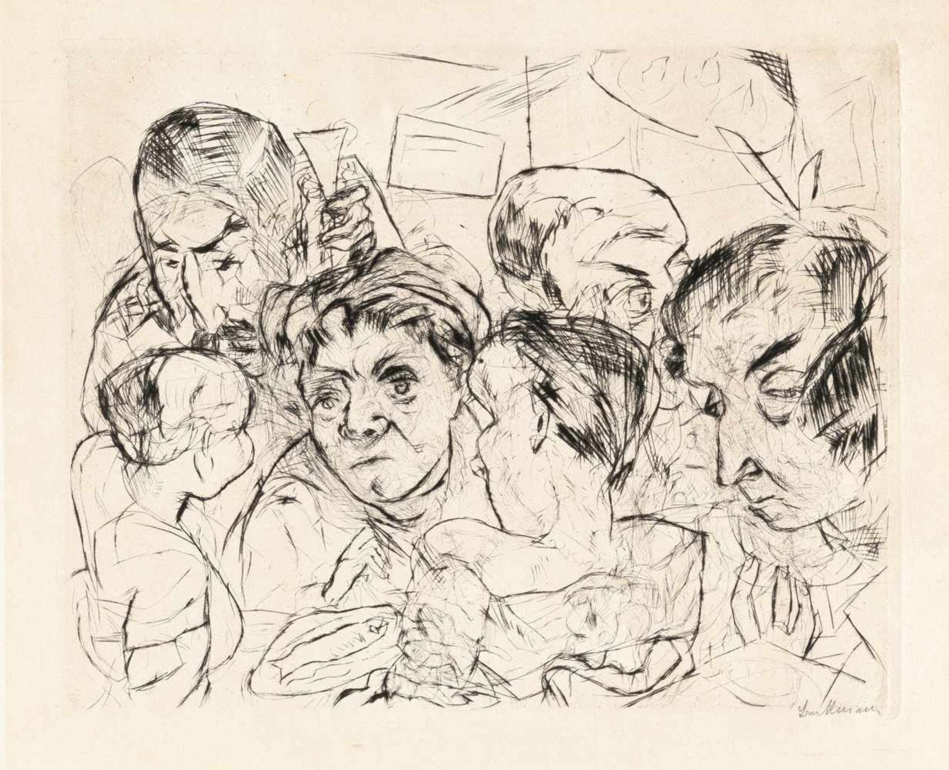 Max Beckmann1884 Leipzig - New York 1950CompanyDrypoint etching on wove by Van Gelder. (1915). C. 26