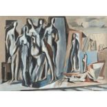 Bruno Krauskopf1892 Marienburg - Berlin 1960Figural compositionGouache on greyish blue paper. C.