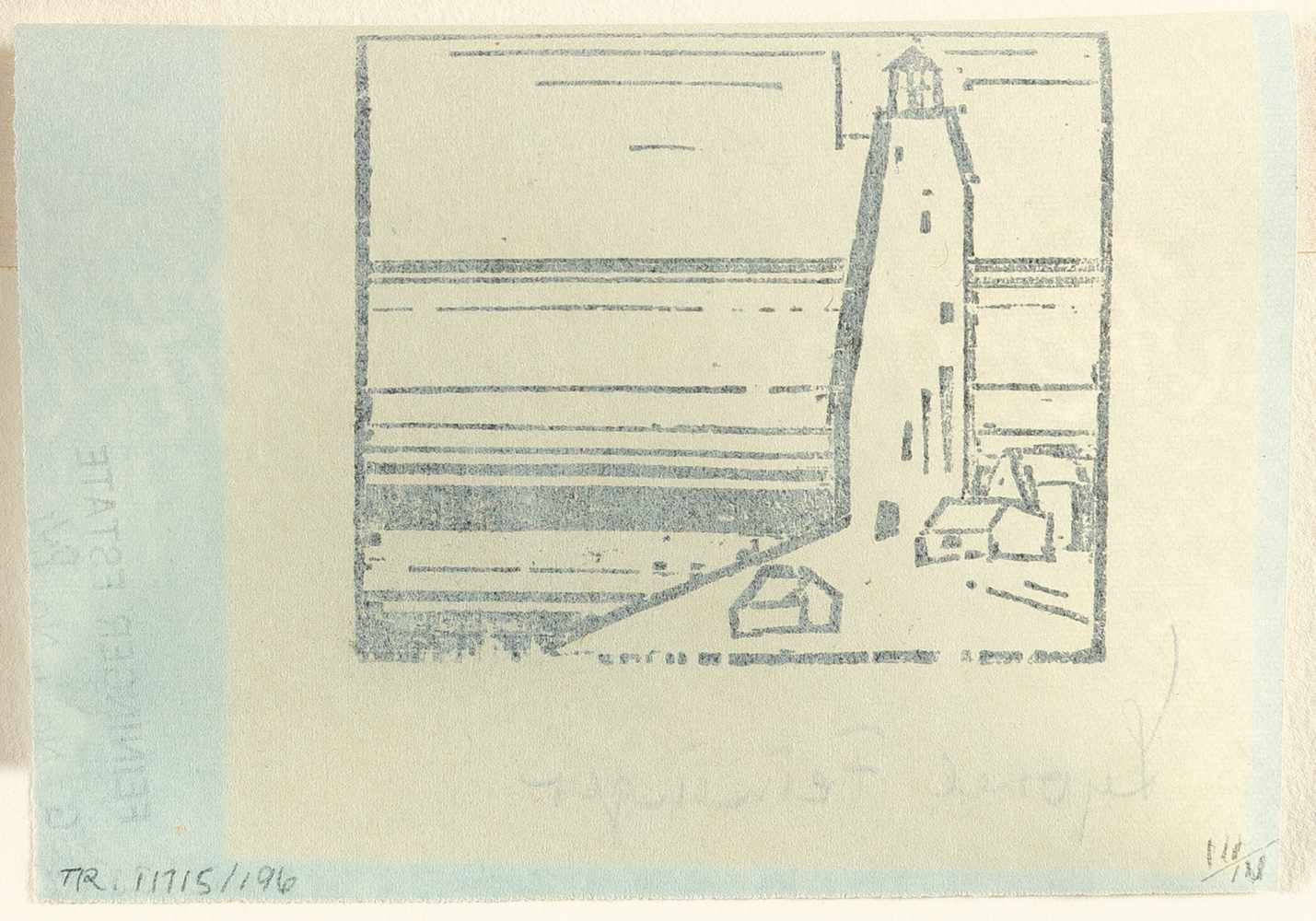 Lyonel Feininger1871 - New York - 1956LighthouseWoodcut on thin, greenish Japon. (1933). C. 6.5 x - Image 2 of 2