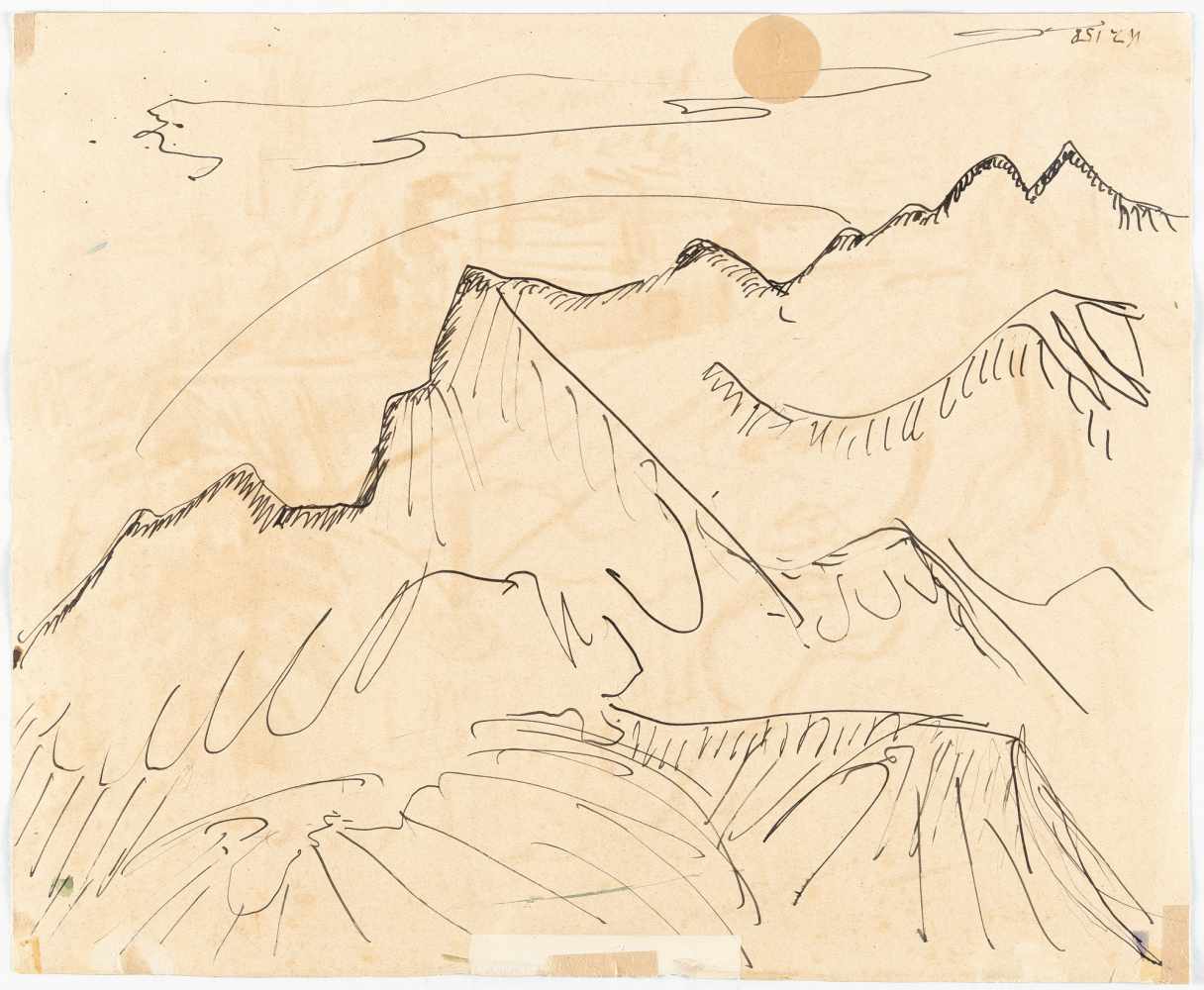 Ernst Ludwig Kirchner1880 Aschaffenburg - Frauenkirch/Davos 1938On the pasture (Stafelalp)Indian ink - Image 4 of 4