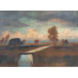 Otto Modersohn1865 Soest - Rotenburg 1943Autumn landscapeOil on thin canvas. (19)43. C. 50.5 x 70