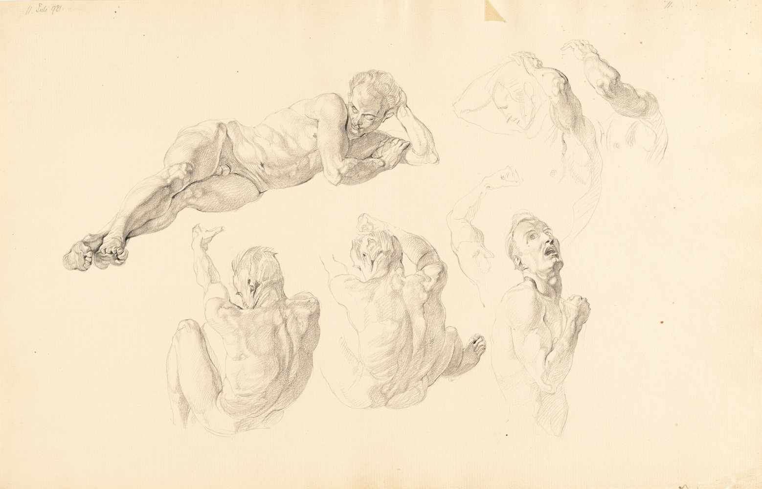 Rudolf Jettmar1869 Zawodzie bei Krakau - Wien 1939The day dreamer (studies of male nudes)Pencil on